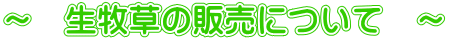~ 生牧草の販売について ~